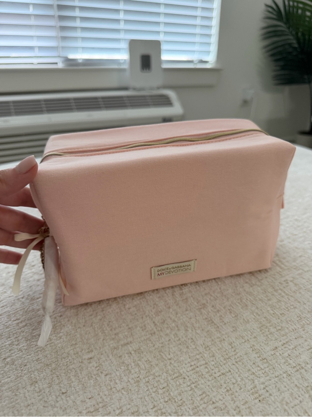 Dolce & Gabbana Light Pink Cosmetic Case with Gold Zipper